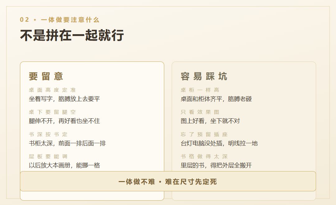 一体做要注意什么